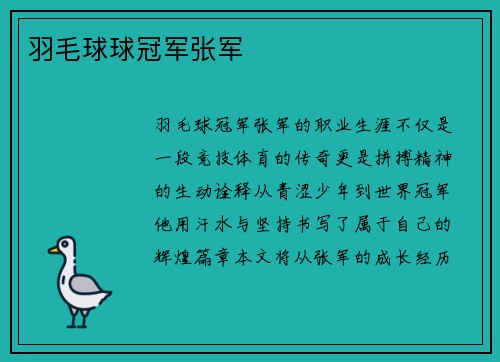 羽毛球球冠军张军